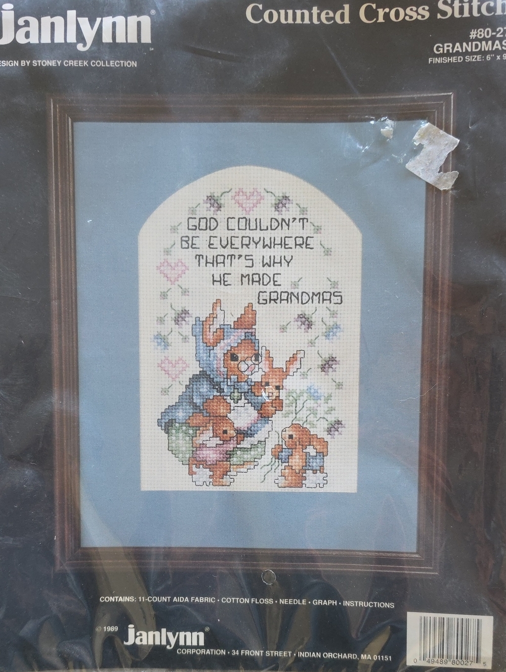 Janlynn Blue and Pastel 'Grandmas' Counted Cross Stitch Kit